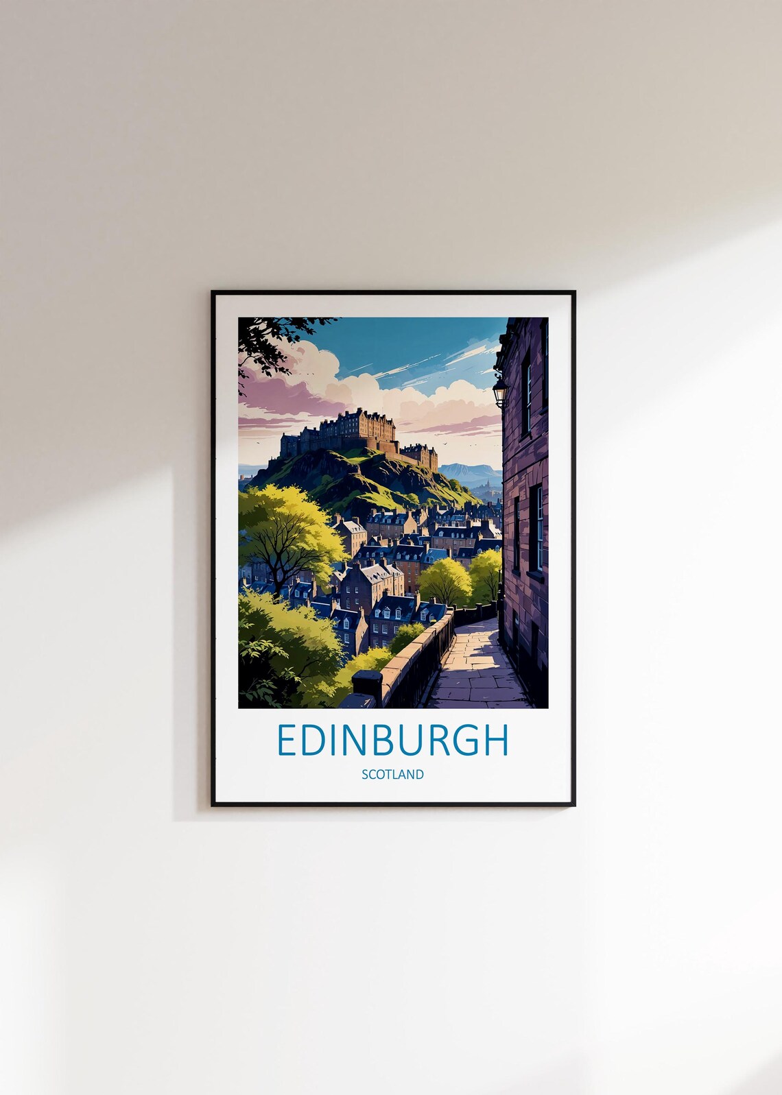 Edinburgh Scotland Castle Royal Mile Historic Street View Poster - Image 3