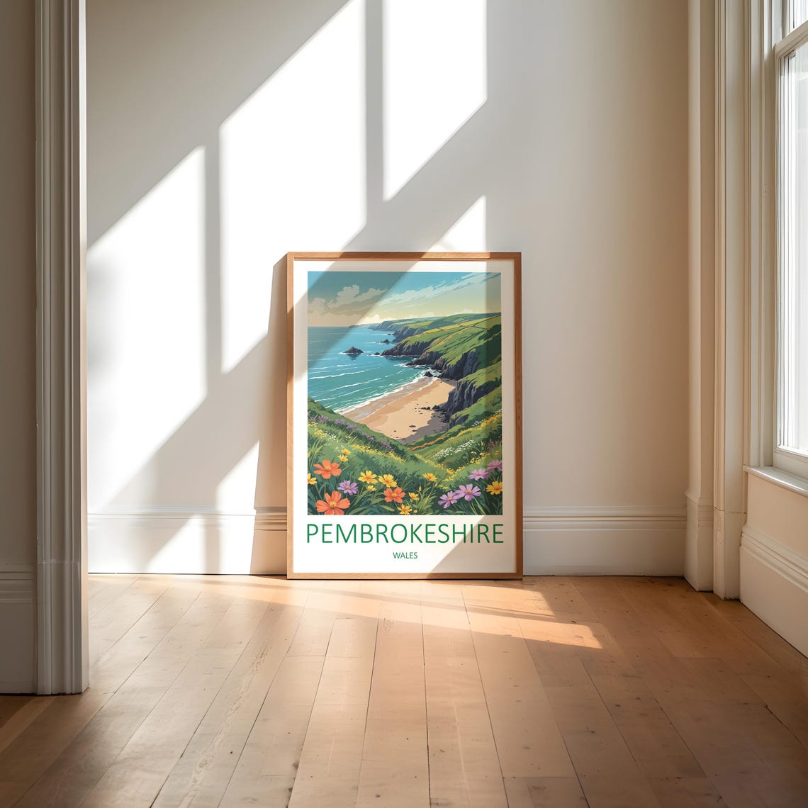 Pembrokeshire Wales Wildflower Cliff Coast Beach Travel Poster - Image 6