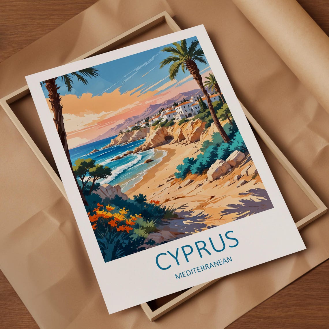 Cyprus Print Cyprus Poster Cyprus Gifts Mediterranean Wall Art Travel Gift Cyprus Wall Art Mediterranean Prints Cyprus Travel Print - Image 4