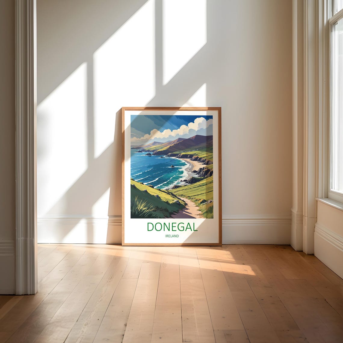 Donegal Ireland Green Coast Cliff Path Beach Vintage Travel Poster - Image 6