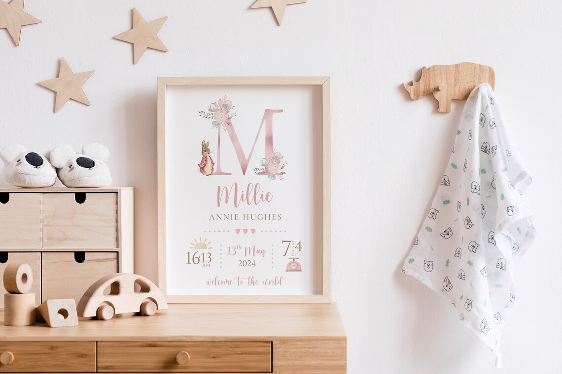 Personalized New Baby Birth Details Keepsake Print - Image 2
