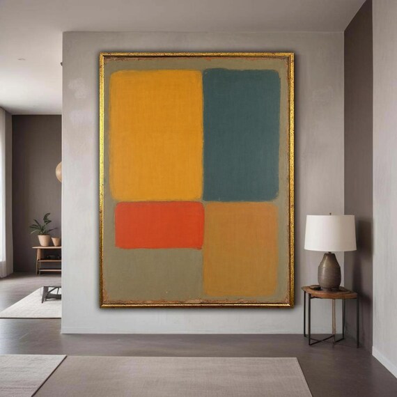 Abstract Color Block Canvas Wall Art Mark Rothko Style Modern Minimalist Home Decor Mid Century Ready To Gift