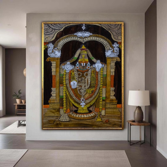 Lord Venkateswara Balaji Tirupati Traditional Hindu Temple Art Poster
