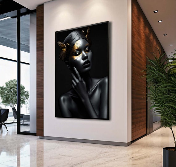 Ethereal Elegance Portrait Woman Canvasethnic Artwomen Artmodern Home And Living Room Decor African Girl Canvas Print