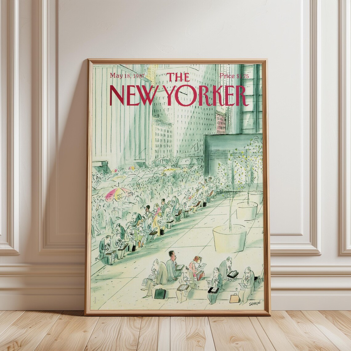 The New Yorker May 18 1987 Busy City Park Crowd Classic Cover Art Poster
