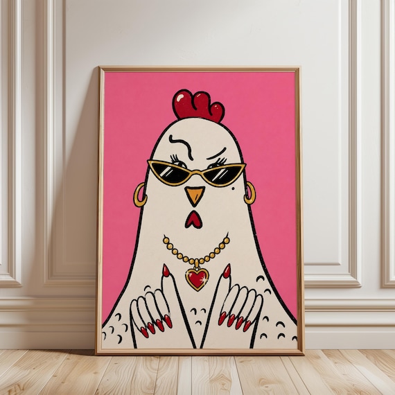 Fashion Chicken Wall Art Print