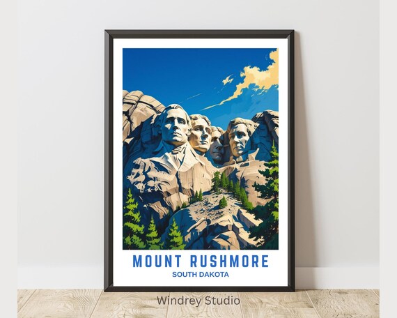 Mount Rushmore South Dakota Carved Presidents Granite Faces Poster
