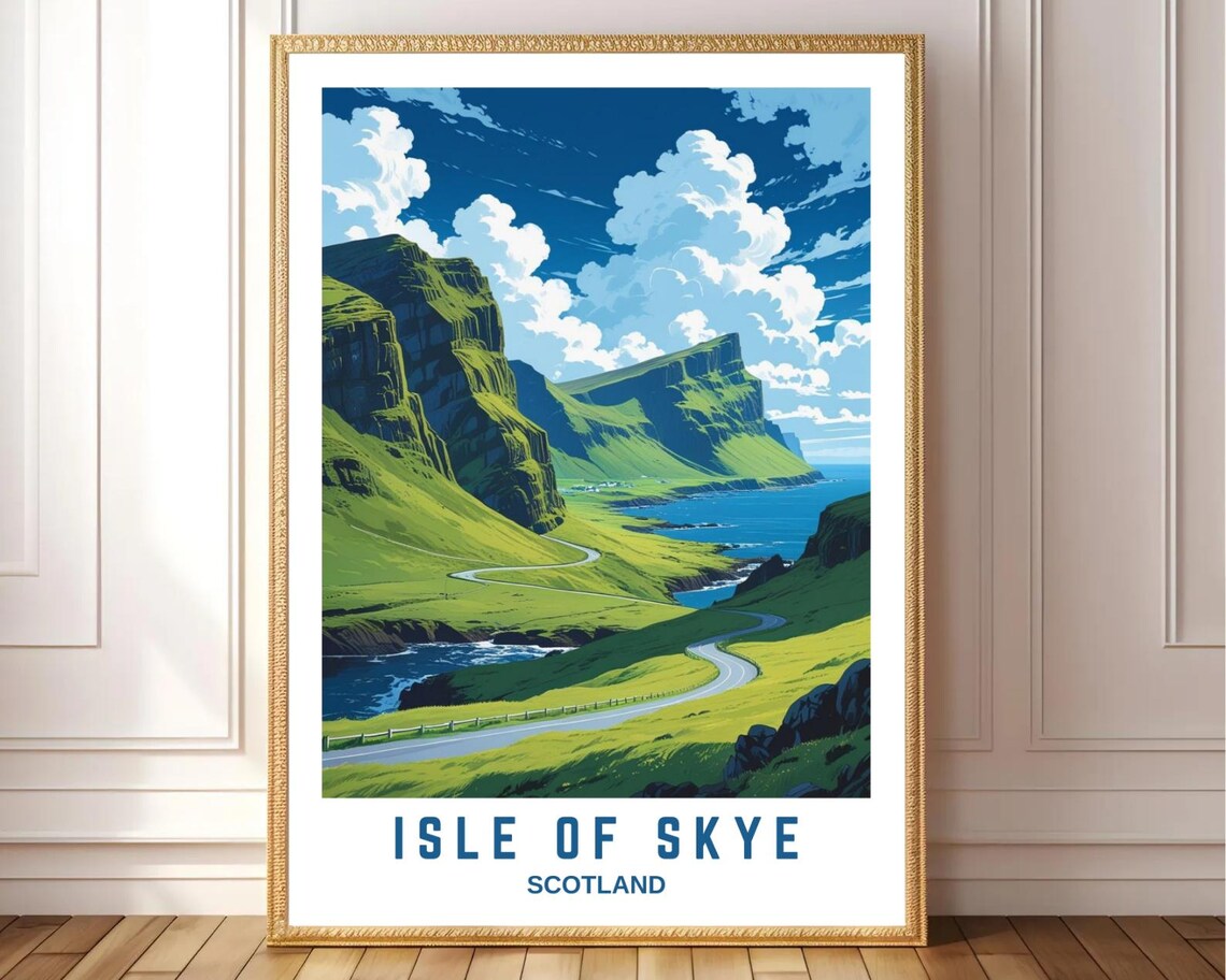 Isle Of Skye Scotland Vintage Travel Poster