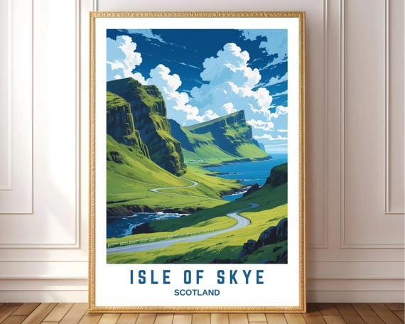 Isle Of Skye Scotland Vintage Travel Poster