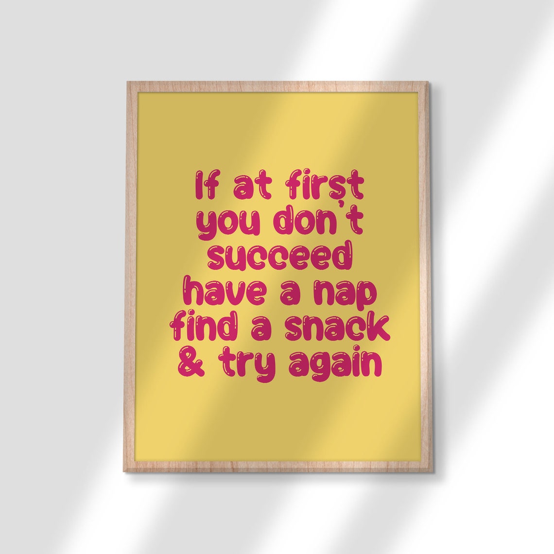 If at First You Don't Succeed Have a Nap Funny Quote Bedroom Poster - Image 3