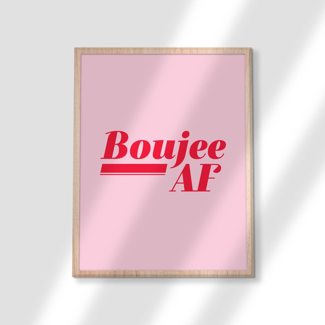 Boujee AF Funny Quote Poster Pink Retro Typography Bedroom Decor - Image 3