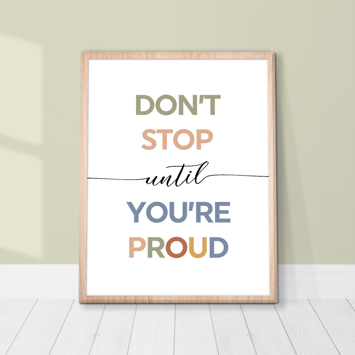 Don't Stop Until You're Proud Pastel Classroom Motivational Poster - Image 2