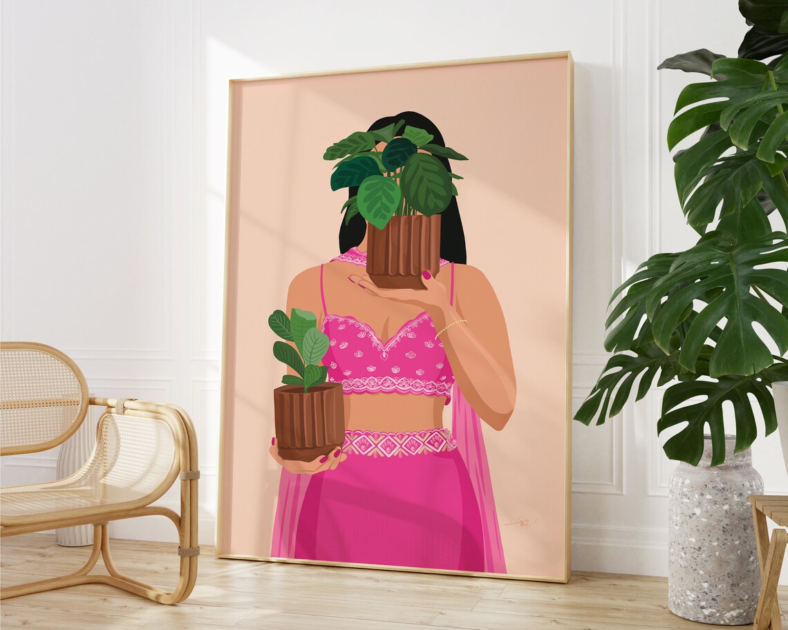 Desi Plant Mom Botanical Art for Plant Lovers - Image 2