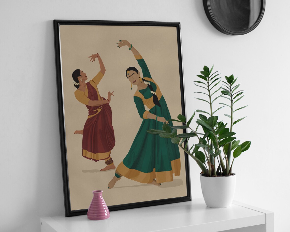Indian Dancers, Bharatanatyam Kathak Jugalbandi Art - Image 2
