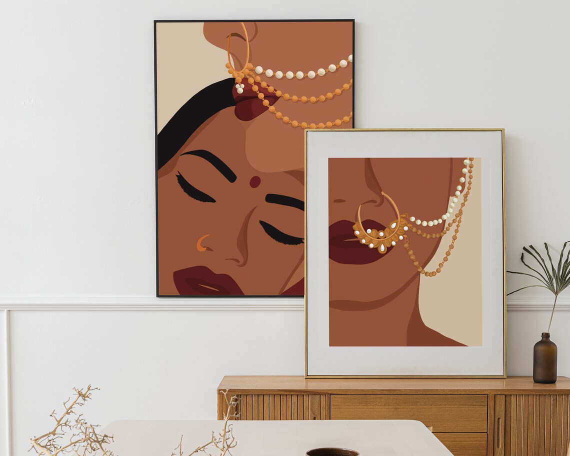 Indian Sisters Desi Art Print, South Asian Bond - Image 2
