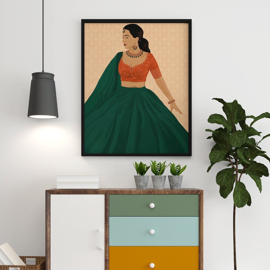Indian Woman Art Print, South Asian Decor - Image 4