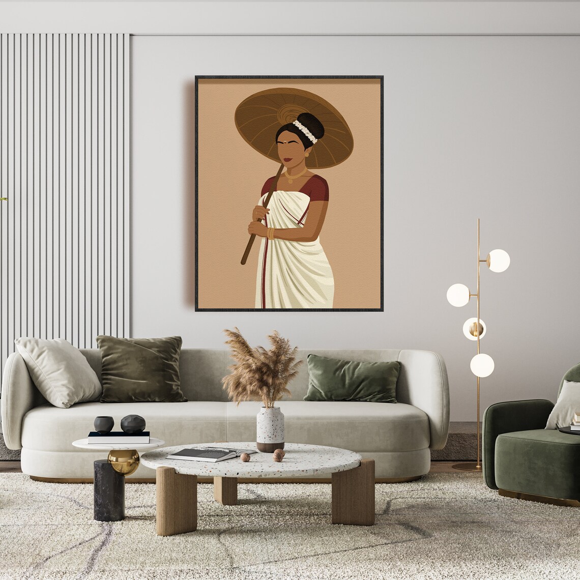 Kerala Woman Desi Art, South Indian Art Print - Image 4
