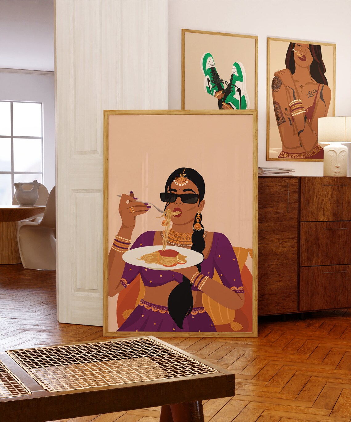 Indian Woman Feet In Sneakers Payal Art Print - Image 3