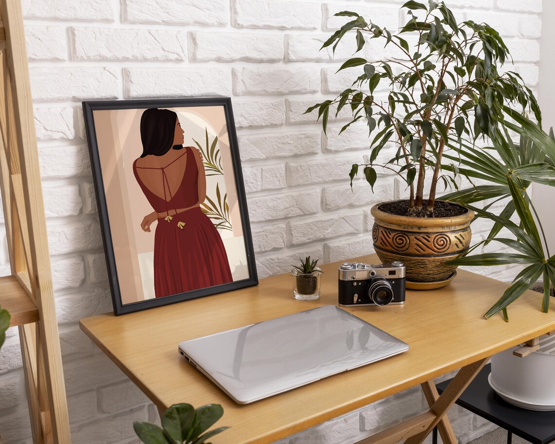 Desi Art Indian Woman Illustration, Boho Art Print - Image 4