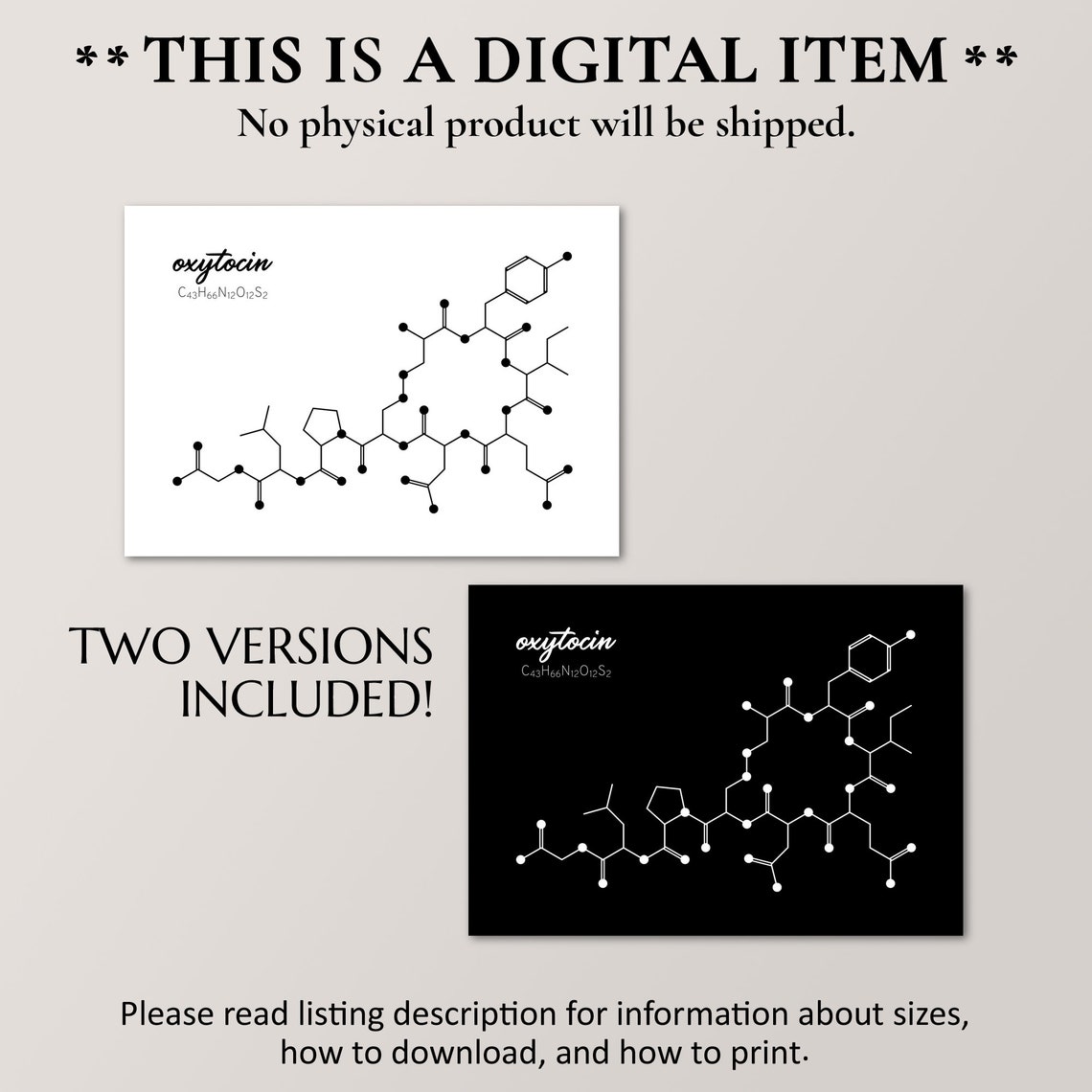 Oxytocin Molecule Structure Love Hormone Science Art Poster Gift - Image 2