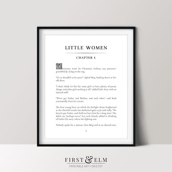 Little Women Poster, Home Library Decor Art Print