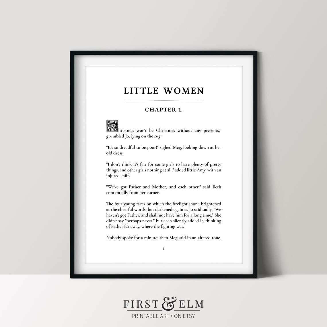 Little Women Poster, Home Library Decor Art Print