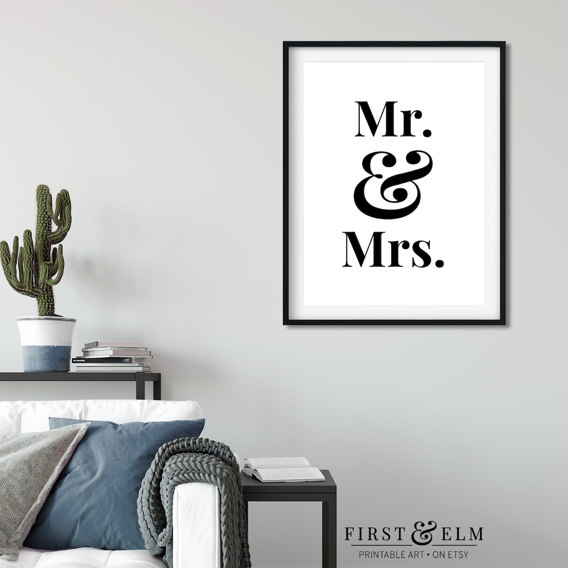 Mr Mrs Print, Minimalist Living Room Decor - Image 3