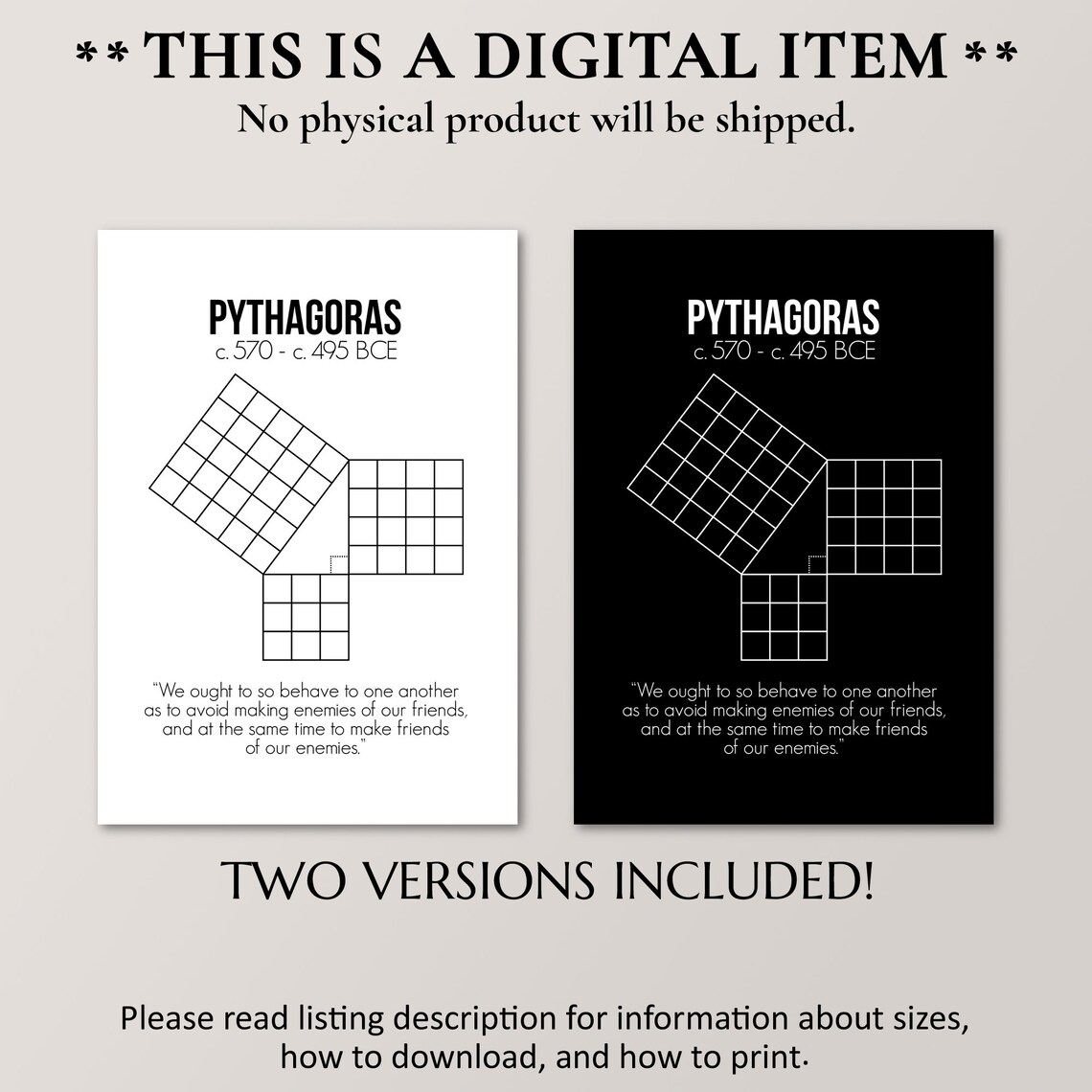 Pythagoras Math Teacher Gift, Abstract Modern Art Print - Image 2