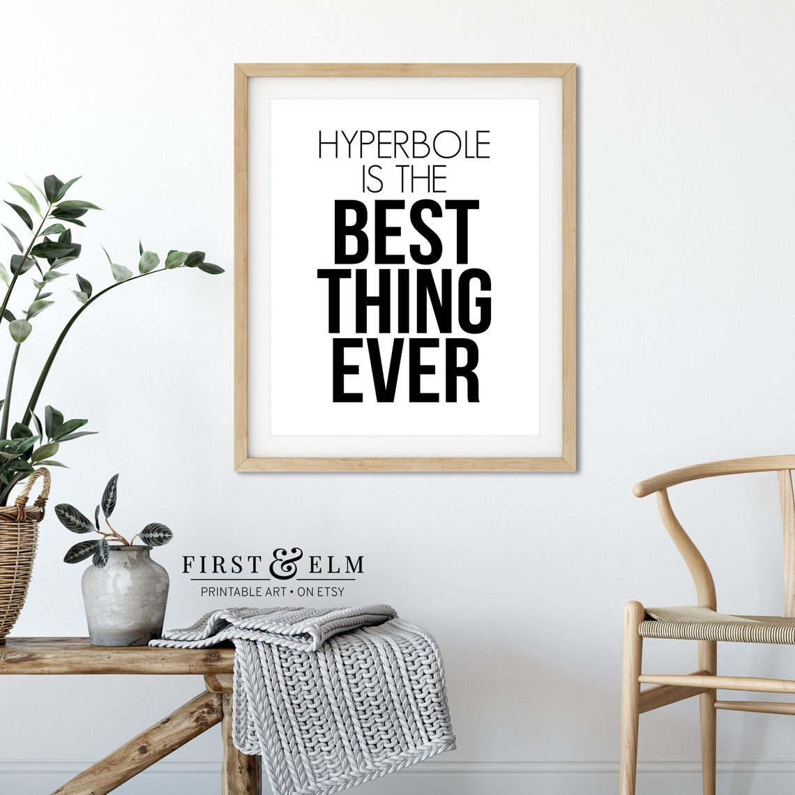 Hyperbole Is The Best Thing Ever Word Nerd Funny Quote Art Poster - Image 3