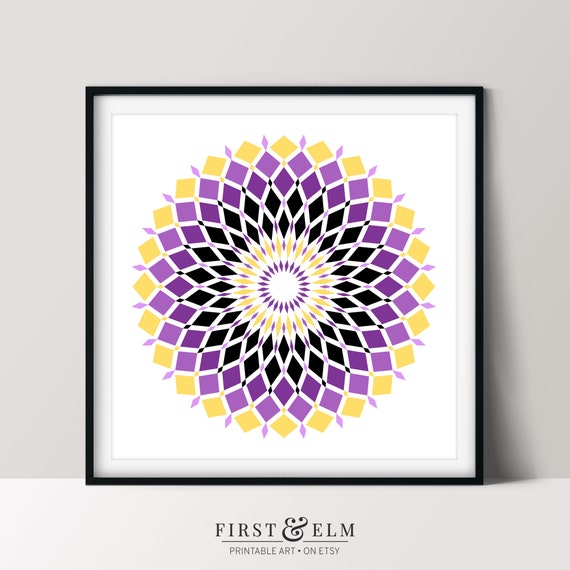 Subtle Nonbinary Pride Print Unique Enby Gift Ideas Instant