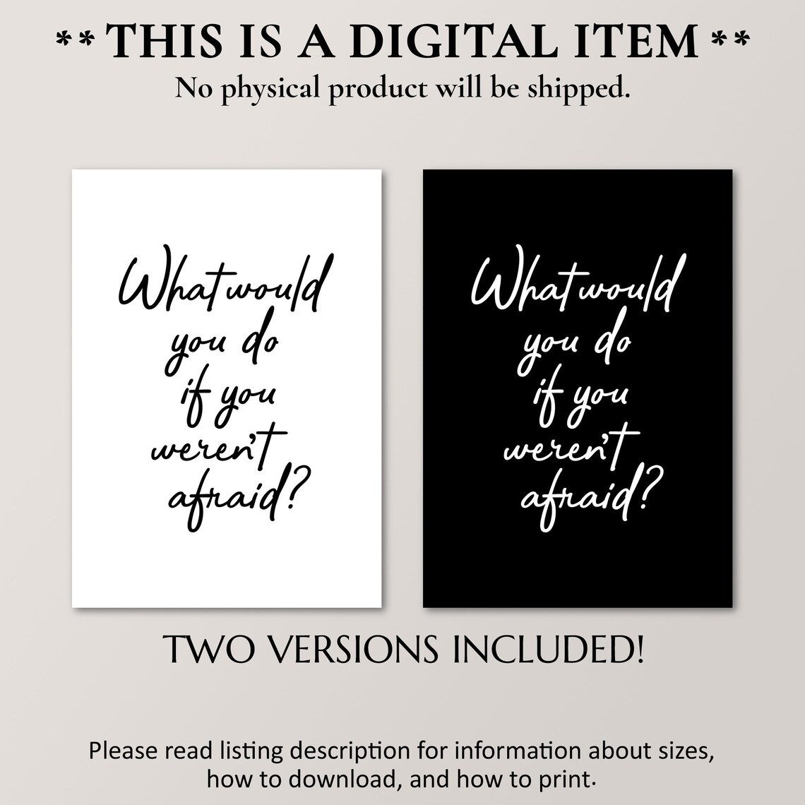 What Would You Do If You Weren't Afraid Motivational Art Print - Image 4