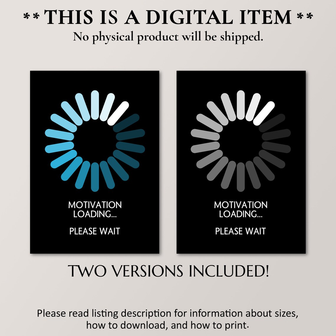 Motivation Loading Please Wait Funny Office Poster - Image 2