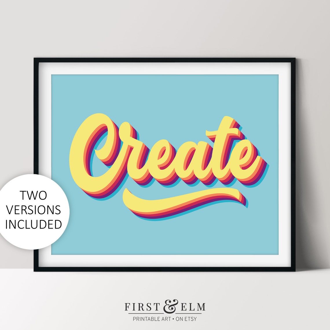 Create Hand Lettered Script Retro Typography Craft Studio Wall Poster