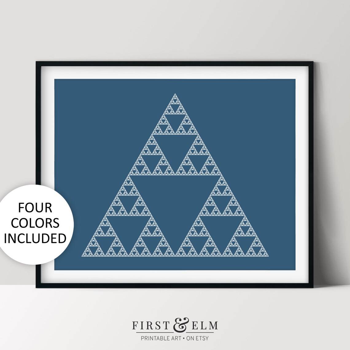 Sierpinski Triangle Fractal Art Print, Modern Science