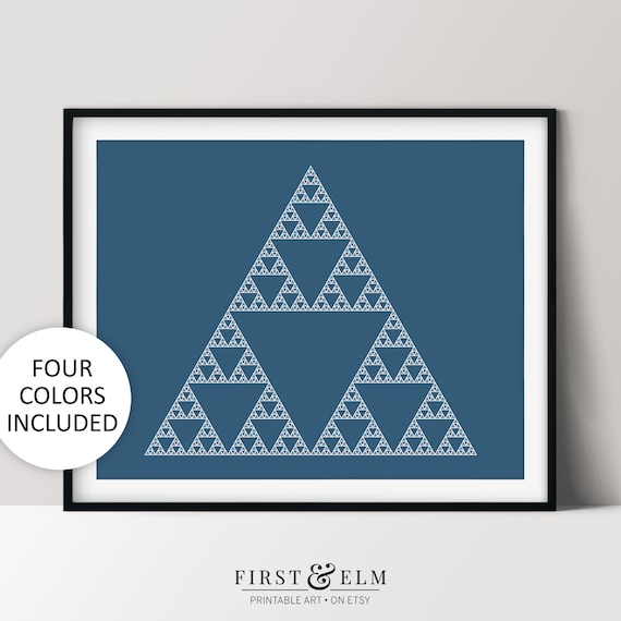 Sierpinski Triangle Fractal Art Print, Modern Science