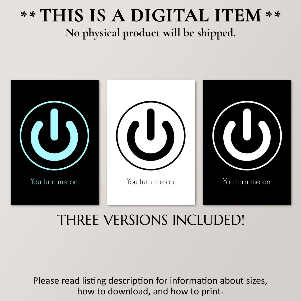 You Turn Me On Power Button Bold Funny Nerd Tech Romance Poster - Image 2
