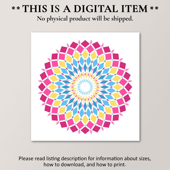 Subtle Pan Pride Wall Dcor Geometric Mandala Poster Wall Art