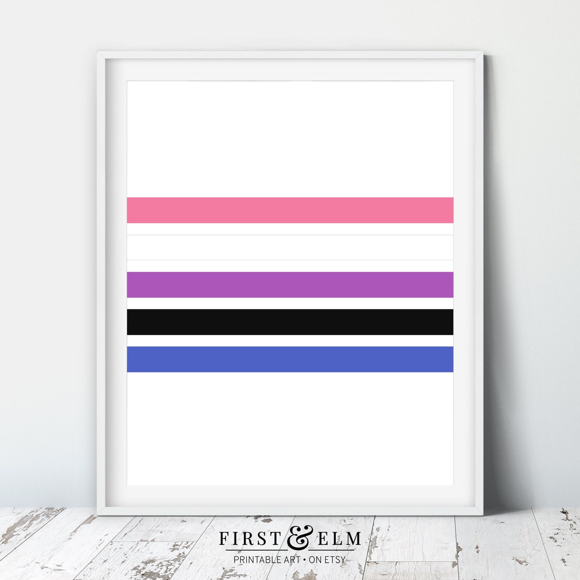 Genderfluid Pride Flag Colors Minimalist LGBTQ Identity Wall Poster - Image 2