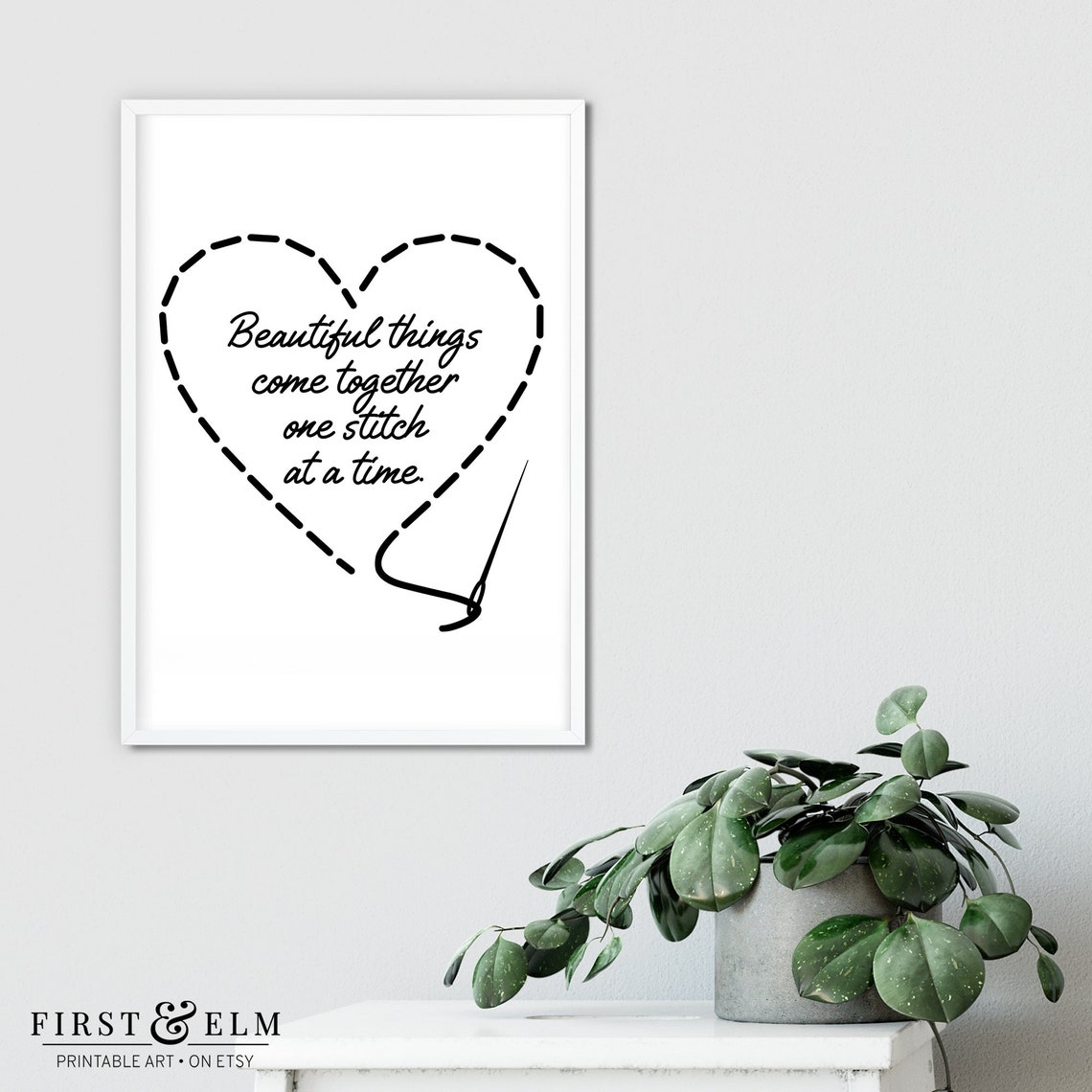 Beautiful Things Come Together One Stitch At A Time Heart Poster - Image 3