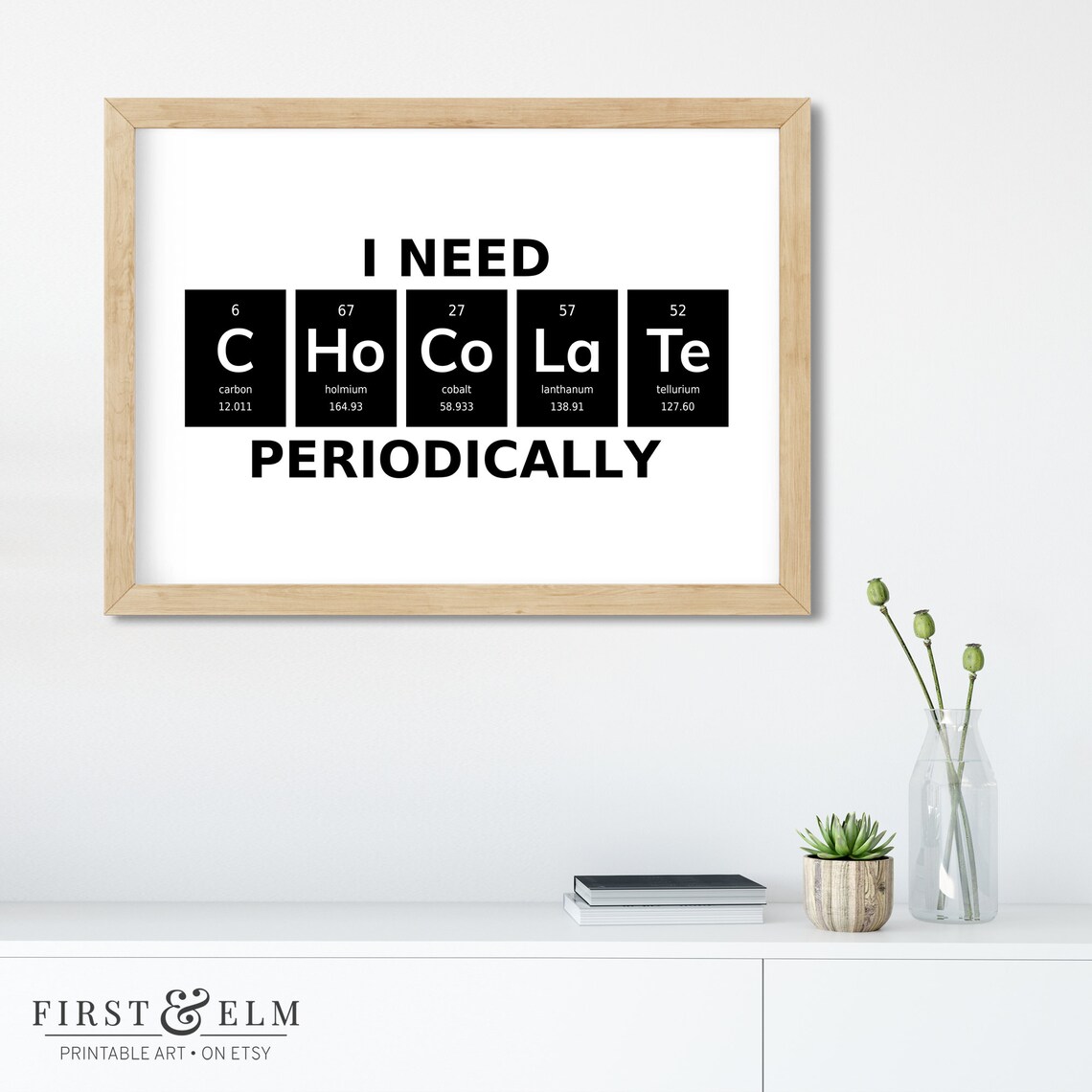 I Need Chocolate Periodically Chemistry Jokes Poster - Image 3