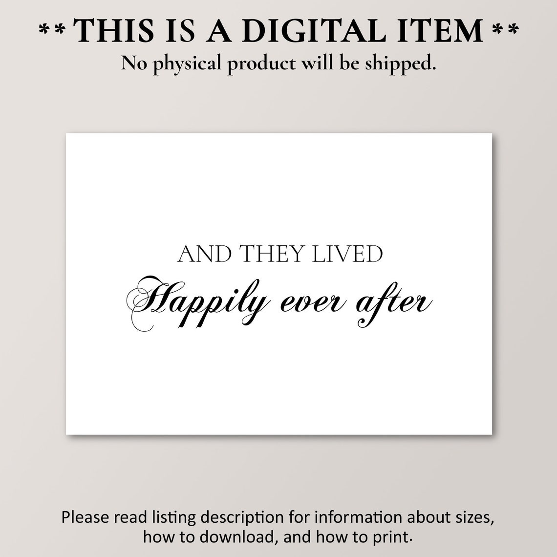 And They Lived Happily Ever After Romantic Wedding Sign Art Print - Image 4
