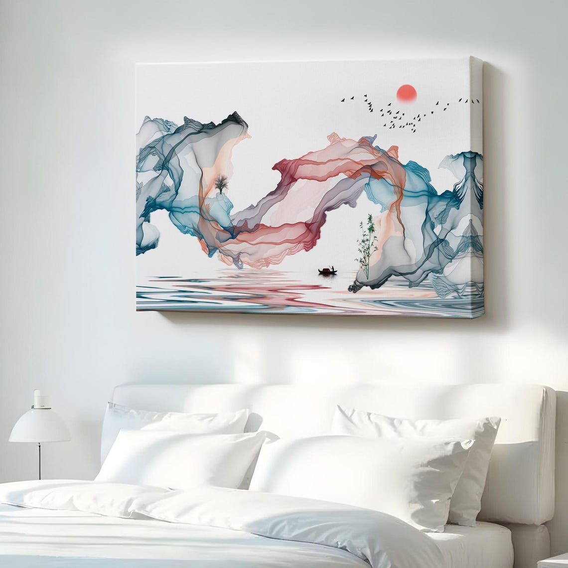 Abstract Ink Art Decorative Canvas Wall Housewarming Gifts Print Large