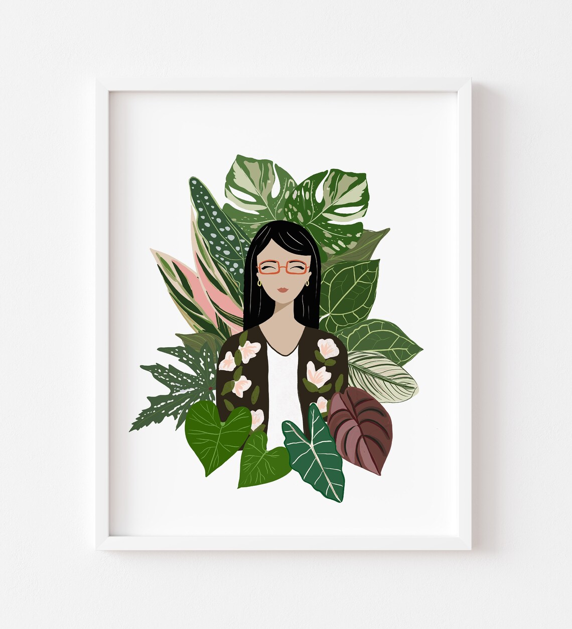 Personalized Plant Lady Portrait Art Print