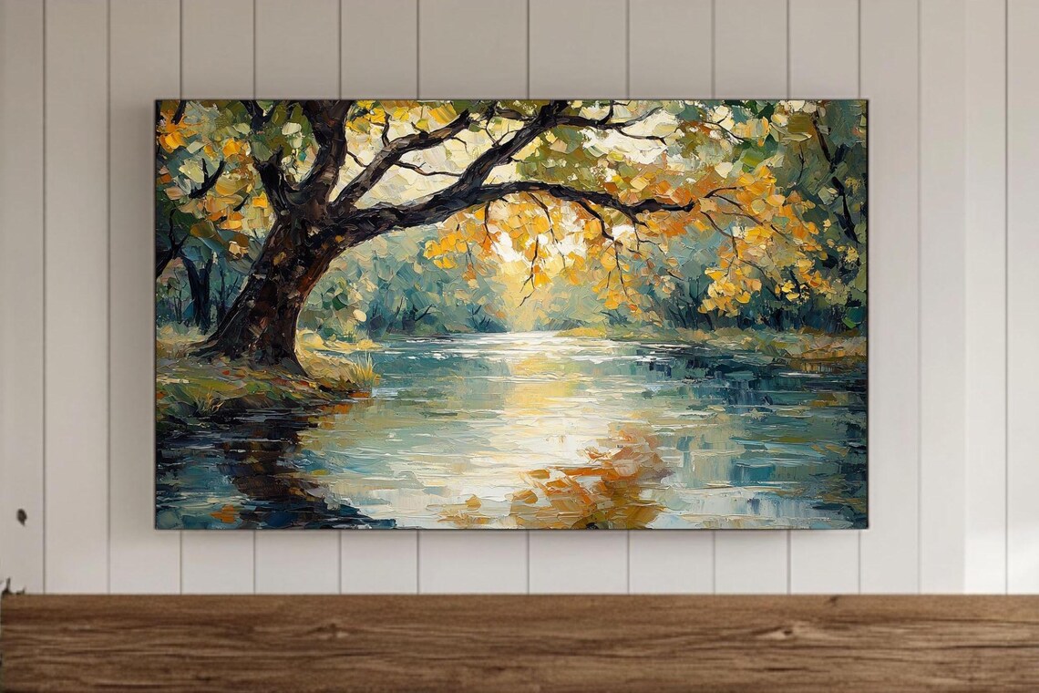 Quiet Bend In The River Impressionism Art Print