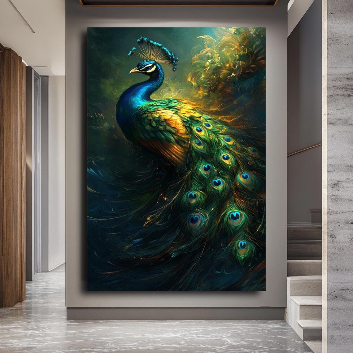 Majestic Peacock Art Print, Exotic Bird Decor - Image 3