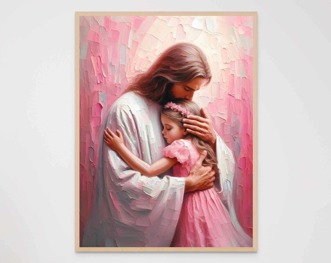 Friends Forever Modern Christian Art Jesus And Girl Art Jesus Picture Lds Bible Prints Jesus Poster Jesus With Children Art - Image 7