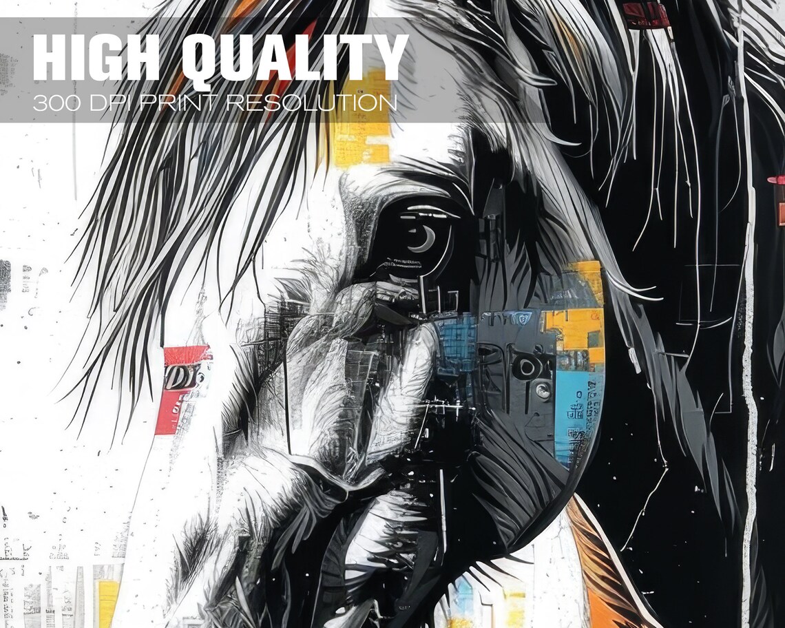 Graffiti Horse, Urban Style Abstract Illustration - Image 4