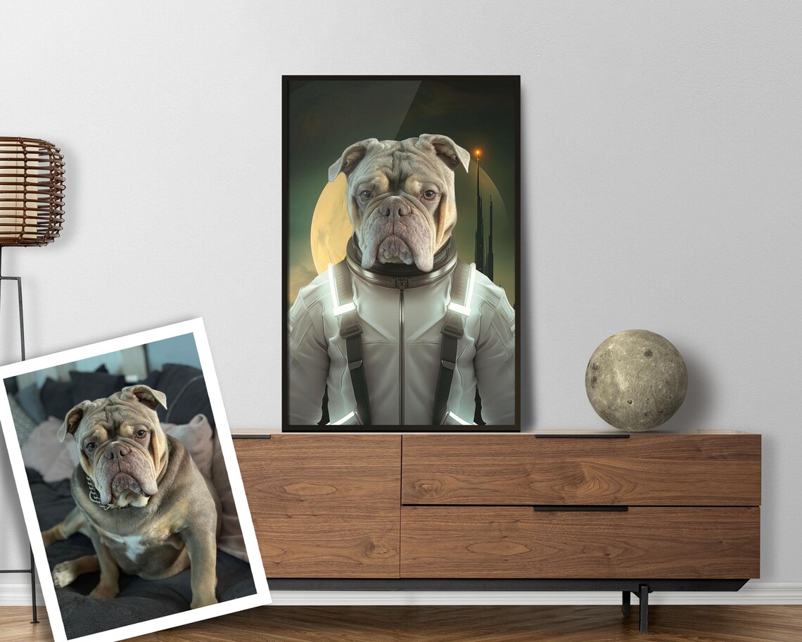 Custom French Bulldog Astronaut Pet Portrait Funny Dog Space Poster - Image 2