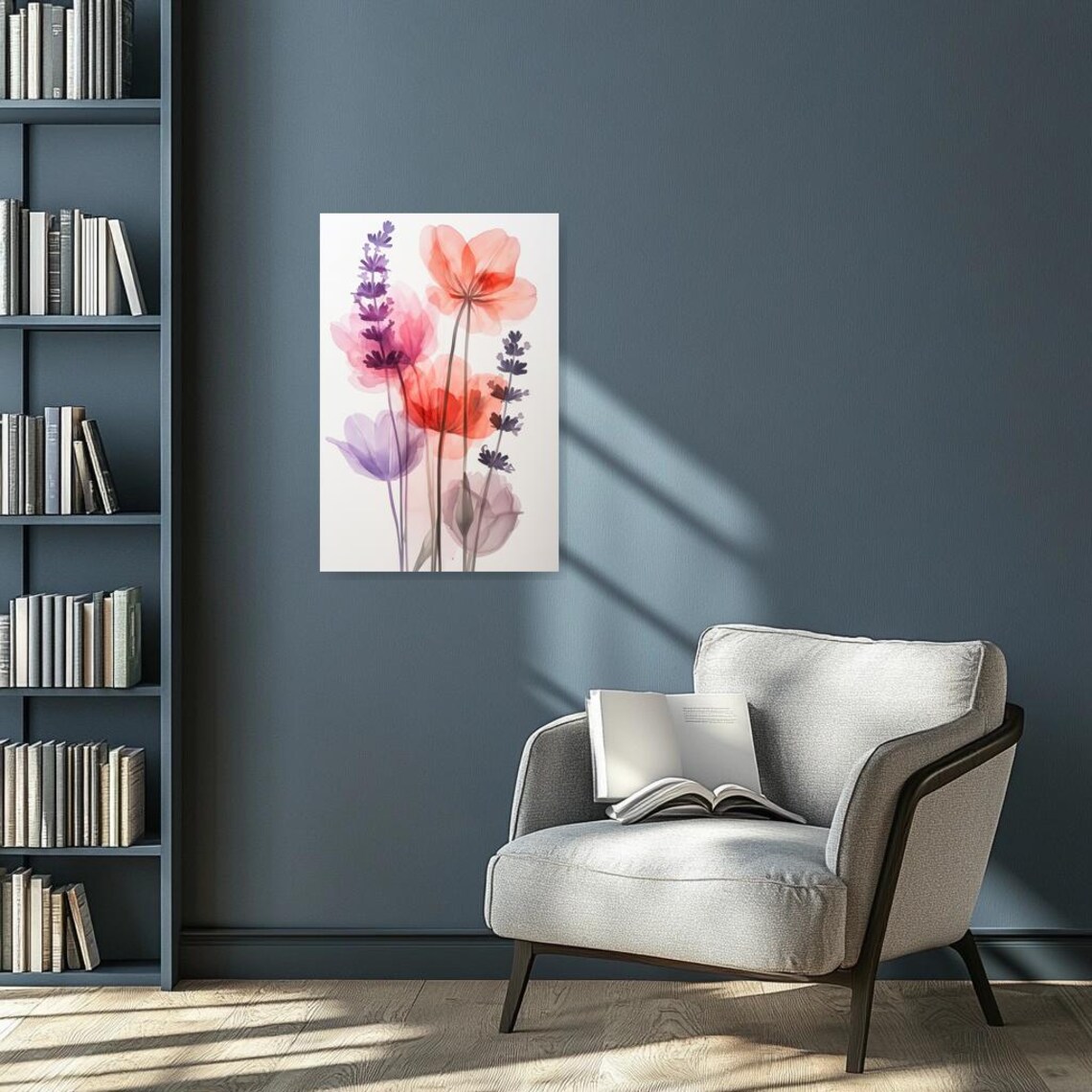 Delicate Transparent Wildflowers In Pink Purple And Coral Tones Poster - Image 5