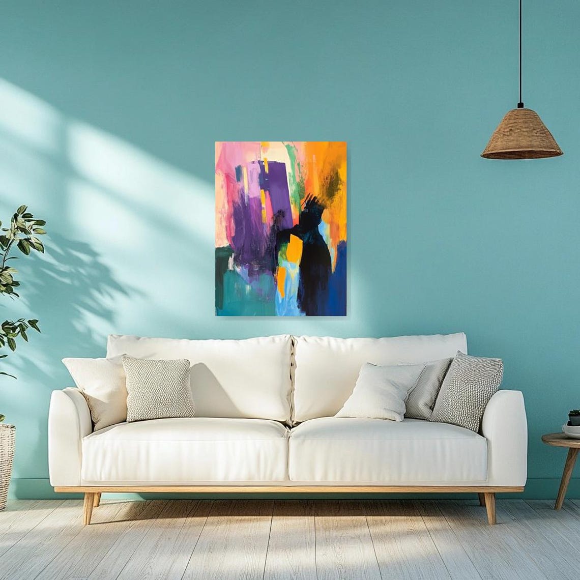 Abstract Art Inspired By Cy Twombly Bold Colors Energetic Shapes Unique Wall Art Home Decor - Image 5
